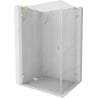 Mexen Lunar L left swing shower enclosure 95 x 90 cm, transparent, brushed gold - 834L-095-090-55-00-L