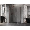 Mexen Lunar L left-side swing shower cabin 80 x 70 cm, transparent, rose gold - 834L-080-070-60-00-L
