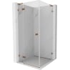 Mexen Lunar L cabine de douche à charnière gauche 100 x 100 cm, transparent, or rose - 834L-100-100-60-00-L