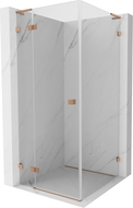 Mexen Lunar L cabine de duche com porta pivotante esquerda 70 x 70 cm, transparente, cobre escovado - 834L-070-070-65-00-L