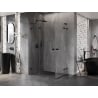 Mexen Lunar L Duo left hinged shower cabin 105 x 75 cm, transparent, black - 834L-105L-075P-70-00