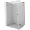 Mexen Lunar L Left Hinged Shower Enclosure 100 x 70 cm, Transparent, Brushed Copper - 834L-100-070-65-00-L