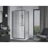 Mexen Apia Duschkabine verschiebbar 90 x 80 cm, transparent, Chrom + Duschwanne Flat - 840-090-080-01-00-4010
