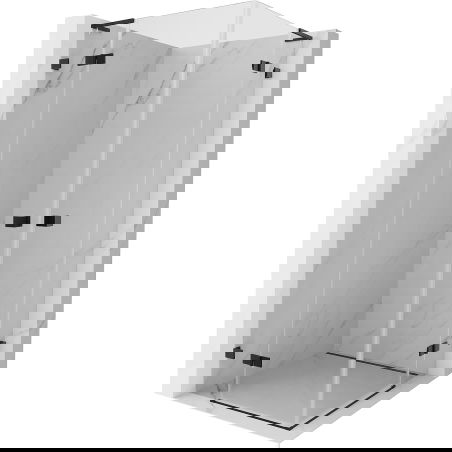 Mexen Lunar L Duo draaideur douchecabine 105 x 105 cm, transparant, zwart - 834L-105L-105P-70-00