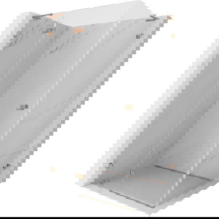 Mexen Lunar L šoļu tipa dušas kabīne kreisā 85 x 80 cm, caurspīdīga, matēta vara - 834L-085-080-65-00-L