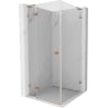Mexen Lunar L left-hinged shower enclosure 100 x 100 cm, transparent, brushed copper - 834L-100-100-65-00-L