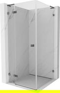 Mexen Lunar L Duschkabine Schwenktür links 100 x 100 cm, transparent, gebürstet Gun Gray - 834L-100-100-66-00-L