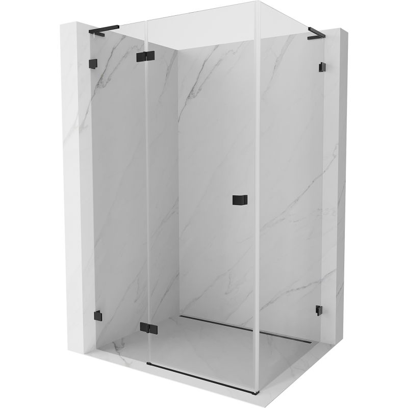 Mexen Lunar L Duschkabine schwenkbar links 100 x 70 cm, transparent, schwarz - 834L-100-070-70-00-L