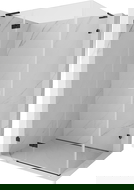 Mexen Lunar L αριστερή αναδιπλούμενη ντουζιέρα 95 x 90 εκ., διάφανη, μαύρη