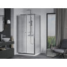 Mexen Apia libisev dušinurk 140 x 70 cm, läbipaistev, kroom + Flat dušialus - 840-140-070-01-00-4010
