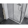 Mexen Apia libisev dušinurk 140 x 70 cm, läbipaistev, kroom + Flat dušialus - 840-140-070-01-00-4010
