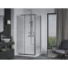 Mexen Apia libisev dušinurk 140 x 70 cm, läbipaistev, kroom + Flat dušialus - 840-140-070-01-00-4010