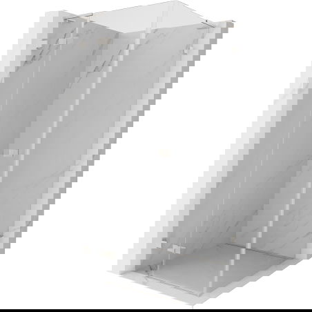 Mexen Lunar L douchecabine scharnierend links 70 x 70 cm, transparant, geborsteld nikkel - 834L-070-070-97-00-L