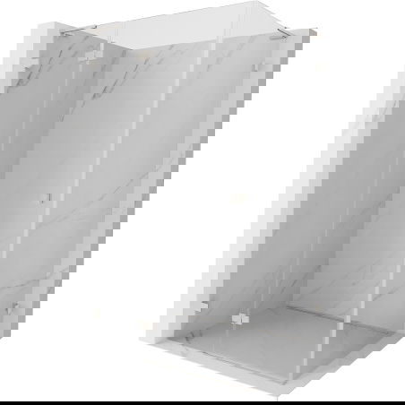 Mexen Lunar L Duschkabine schwenkbar links 100 x 70 cm, transparent, gebürstetes Nickel - 834L-100-070-97-00-L