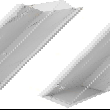 Mexen Lunar L kabina za prhanje s tečaji leva 80 x 80 cm, prozorna, brušen nikelj - 834L-080-080-97-00-L