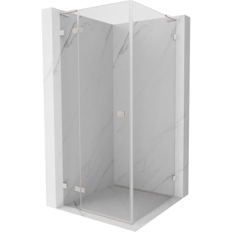Mexen Lunar L cabine de douche pivotante gauche 90 x 90 cm, transparent, nickel brossé - 834L-090-090-97-00-L