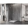Mexen Lunar L cabine de douche pivotante gauche 100 x 100 cm, transparent, nickel brossé - 834L-100-100-97-00-L