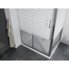 Mexen Apia liuguksega dušinurk 90 x 100 cm, valged triibud, kroom + Flat dušialus - 840-090-100-01-20-4010
