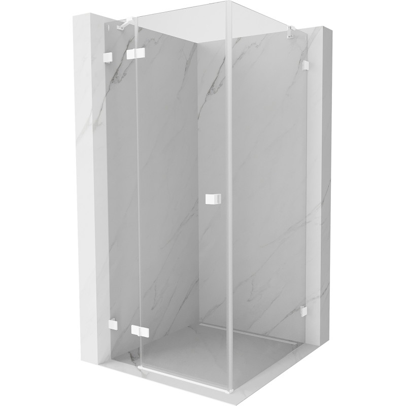 Mexen Lunar dušinurk, vasakpoolne, 90 x 90 cm, läbipaistev, valge - 834-090-090-20-00-L