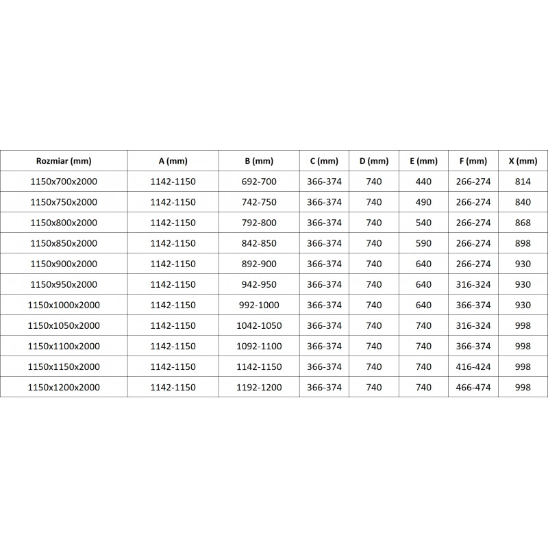 Mexen Lunar L Duo kabina za prhanje z nihajnimi vrati levo 115 x 105 cm, prozorna, črna - 834L-115L-105P-70-00