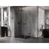 Mexen Lunar L Duo cabine de douche pivotante 115 x 115 cm, transparent, noir - 834L-115L-115P-70-00