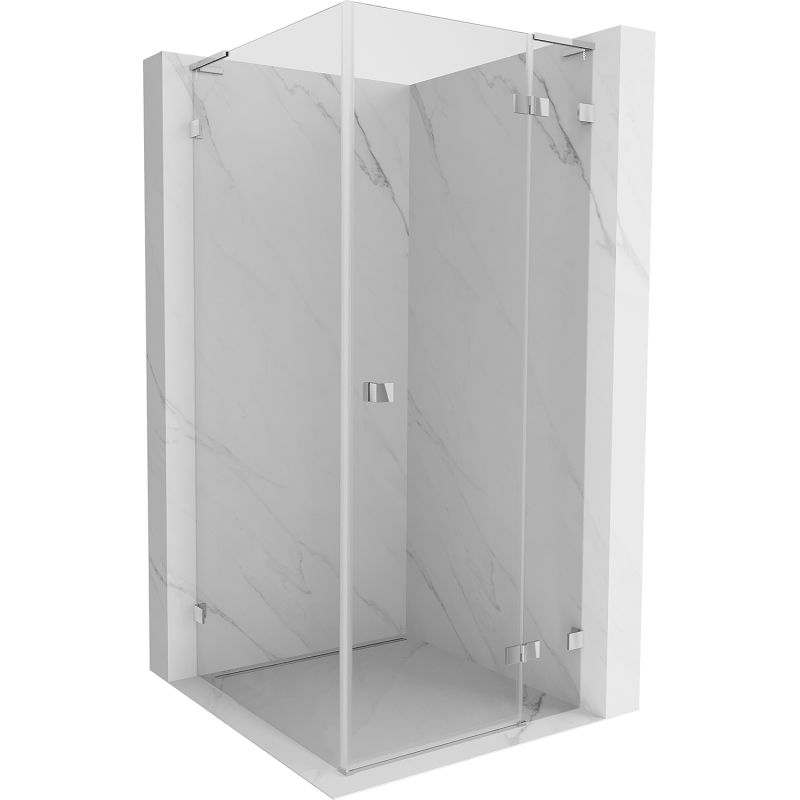 Mexen Lunar L douchecabine scharnierend rechts 100 x 100 cm, transparant, chroom - 834L-100-100-01-00-P