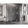 Mexen Lunar L parema hingega dušinurk 90 x 80 cm, läbipaistev, valge - 834L-090-080-20-00-P