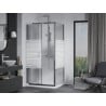 Mexen Apia Duschkabine, 130 x 90 cm, weiße Streifen, Chrom + Flat-Duschwanne - 840-130-090-01-20-4010