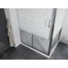Mexen Apia Duschkabine, 130 x 90 cm, weiße Streifen, Chrom + Flat-Duschwanne - 840-130-090-01-20-4010
