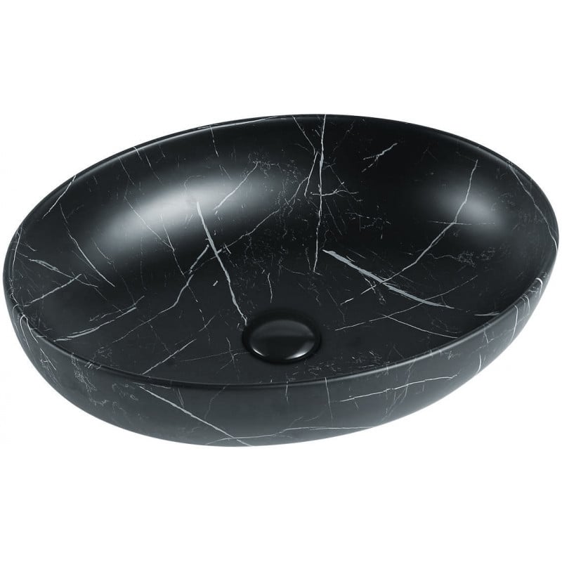 Mexen Orsola lavabo sur plan 52 x 39 cm, pierre noire - 21365271