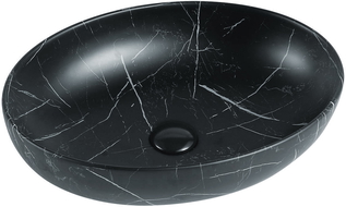 Mexen Orsola opbouwwastafel 52 x 39 cm, zwarte steen - 21365271