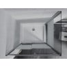 Mexen Apia Duschkabine, 130 x 90 cm, weiße Streifen, Chrom + Flat-Duschwanne - 840-130-090-01-20-4010