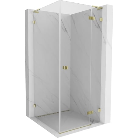 Mexen Lunar L right-hinged shower enclosure 70 x 70 cm, transparent, gold - 834L-070-070-50-00-P