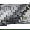 Mexen Apia Duschkabine verschiebbar 140 x 90 cm, weiße Streifen, Chrom + Duschwanne Flat - 840-140-090-01-20-4010