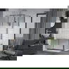 Mexen Apia Duschkabine verschiebbar 140 x 90 cm, weiße Streifen, Chrom + Duschwanne Flat - 840-140-090-01-20-4010