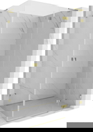 Mexen Lunar L duschkabin med svängdörr höger 100 x 80 cm, transparent, guld - 834L-100-080-50-00-P