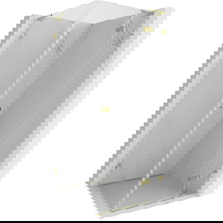 Mexen Lunar L δεξιά ανοιγόμενη ντουζιέρα 90 x 90 cm, διαφανής, χρυσή - 834L-090-090-50-00-P