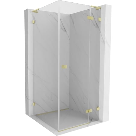 Mexen Lunar L cabine de douche pivotante droite 70 x 70 cm, transparent, or brossé - 834L-070-070-55-00-P