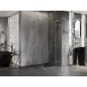 Mexen Lunar L cabine de douche pivotante droite 70 x 70 cm, transparent, or brossé - 834L-070-070-55-00-P