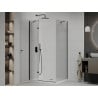 Mexen Roma hinged shower cabin 100 x 80 cm, transparent, black + Flat shower tray, white - 854-100-080-70-00-4010B