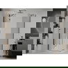 Mexen Roma Duschkabine schwenkbar 90 x 100 cm, transparent, schwarz + Duschwanne Flat, weiß - 854-090-100-70-00-4010B