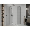 Mexen Roma hinged shower cabin 80 x 120 cm, transparent, black + Flat tray, white - 854-080-120-70-00-4010B