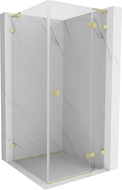 Mexen Lunar L cabine de douche battante droite 100 x 100 cm, transparent, or brossé - 834L-100-100-55-00-P