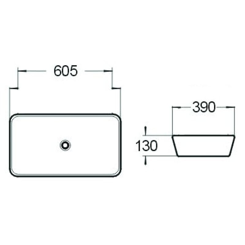 Mexen Moira countertop sink 60 x 39 cm, white - 21386000