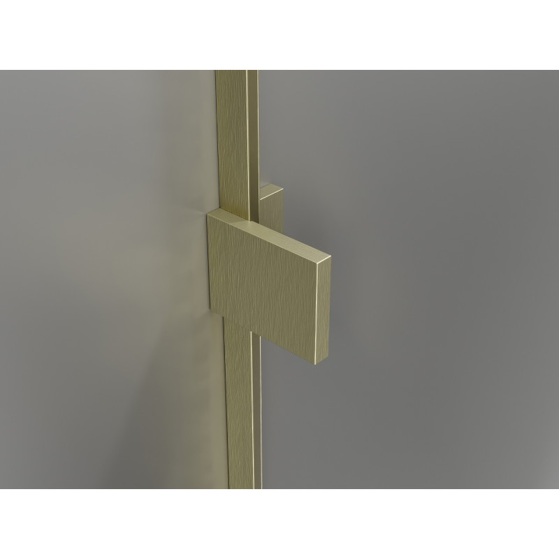 Mexen Lunar L dušinurk, parempoolne 100 x 100 cm, läbipaistev, harjatud kuld - 834L-100-100-55-00-P