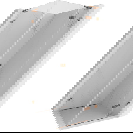 Mexen Lunar L δεξιά ανοιγόμενη καμπίνα ντους 80 x 80 cm, διάφανη, ροζ χρυσό