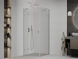 Mexen Roma douchecabine met draaideur 90 x 90 cm, transparant, chroom - 854-090-090-01-00