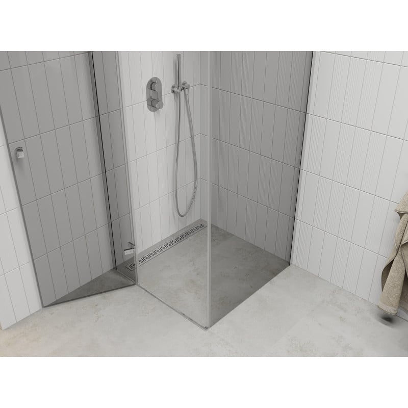 Mexen Roma douchecabine met draaideur 90 x 90 cm, transparant, chroom - 854-090-090-01-00