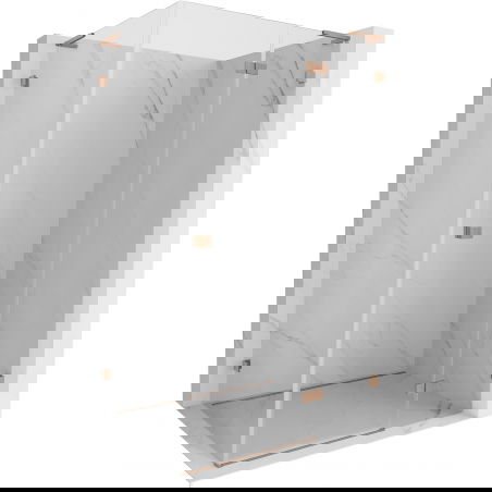 Mexen Lunar L δεξιά ανοιγόμενη καμπίνα ντους 95 x 80 cm, διάφανο, βουρτσισμένος