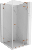 Mexen Lunar L Duschkabine, rechts öffnend, 90 x 90 cm, transparent, gebürstetes Kupfer - 834L-090-090-65-00-P
